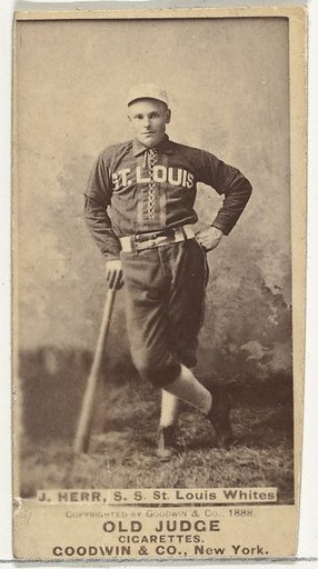 Herr, Shortstop, St. Louis Whites, from the Old Judge series (N172) for Old Judge Cigarettes