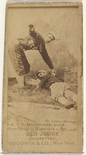 Nicholson, 2nd Base, St. Louis Whites, from the Old Judge series (N172) for Old Judge Cigarettes
