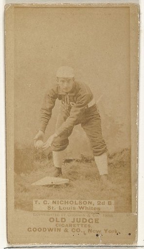 Nicholson, 2nd Base, St. Louis Whites, from the Old Judge series (N172) for Old Judge Cigarettes