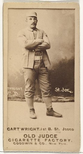 Edward Charles "Jumbo" Cartwright, 1st Base, St. Joseph Clay Eaters, from the Old Judge series (N172) for Old Judge Cigarettes