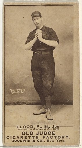 Thomas J. Flood, Pitcher, St. Joseph Clay Eaters, from the Old Judge series (N172) for Old Judge Cigarettes