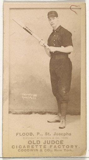 Thomas J. Flood, Pitcher, St. Joseph Clay Eaters, from the Old Judge series (N172) for Old Judge Cigarettes