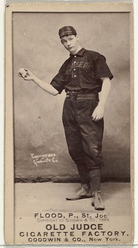 Thomas J. Flood, Pitcher, St. Joseph Clay Eaters, from the Old Judge series (N172) for Old Judge Cigarettes