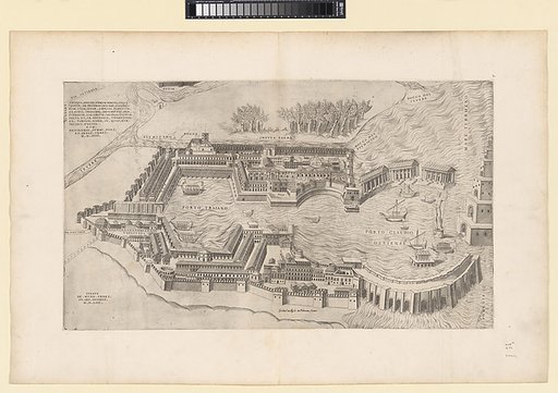 Birdseye View of the Port of Rome, from "Speculum Romanae Magnificentiae"