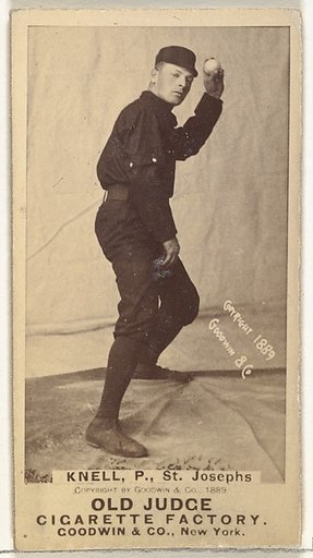 Philip Louis "Phil" Knell, Pitcher, St. Joseph Clay Eaters, from the Old Judge series (N172) for Old Judge Cigarettes