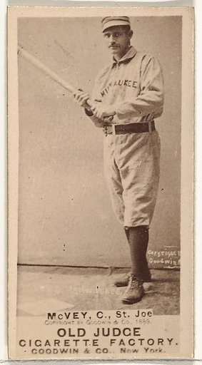 George W. McVey, Catcher, St. Joseph Clay Eaters, from the Old Judge series (N172) for Old Judge Cigarettes