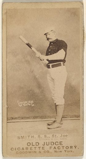 H. Smith, Shortstop, St. Joseph Clay Eaters, from the Old Judge series (N172) for Old Judge Cigarettes