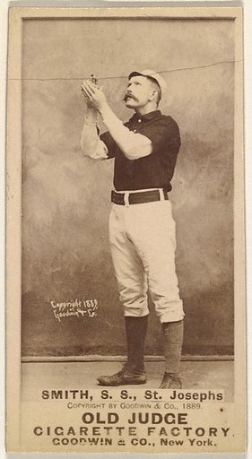 H. Smith, Shortstop, St. Joseph Clay Eaters, from the Old Judge series (N172) for Old Judge Cigarettes
