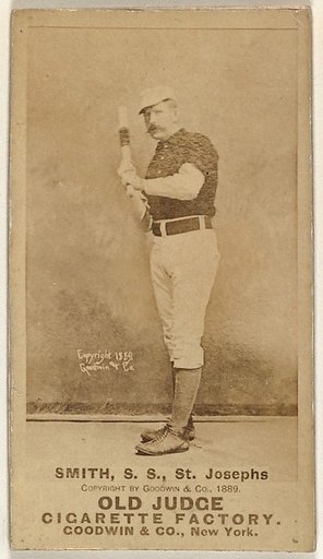 H. Smith, Shortstop, St. Joseph Clay Eaters, from the Old Judge series (N172) for Old Judge Cigarettes