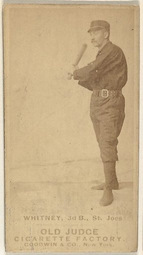 Charles F. Whitney, 3rd Base, St. Joseph Clay Eaters, from the Old Judge series (N172) for Old Judge Cigarettes