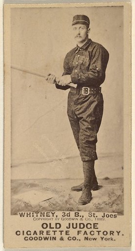 Charles F. Whitney, 3rd Base, St. Joseph Clay Eaters, from the Old Judge series (N172) for Old Judge Cigarettes