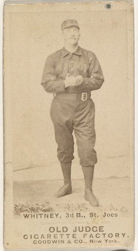 Charles F. Whitney, 3rd Base, St. Joseph Clay Eaters, from the Old Judge series (N172) for Old Judge Cigarettes