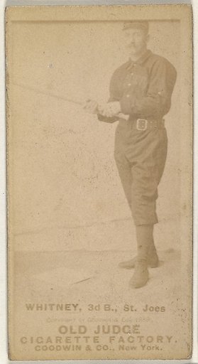 Charles F. Whitney, 3rd Base, St. Joseph Clay Eaters, from the Old Judge series (N172) for Old Judge Cigarettes