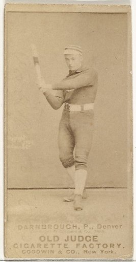 William Darnbrough, Pitcher, Denver, from the Old Judge series (N172) for Old Judge Cigarettes