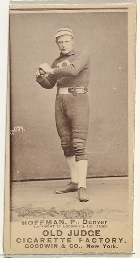 Frank J. "The Texas Wonder" Hoffman, Pitcher, Denver, from the Old Judge series (N172) for Old Judge Cigarettes