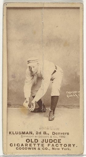 William F. "Billy" Klusman, 2nd Base, Denver, from the Old Judge series (N172) for Old Judge Cigarettes