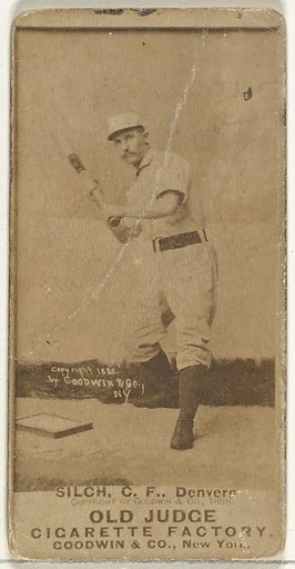 Ed "Baldy" Silch, Center Field, Denver, from the Old Judge series (N172) for Old Judge Cigarettes