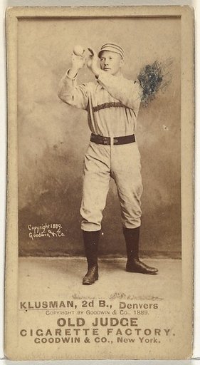 William F. "Billy" Klusman, 2nd Base, Denver, from the Old Judge series (N172) for Old Judge Cigarettes