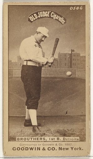 Dennis Joseph "Dan" Brouthers, 1st Base, Detroit Wolverines, from the Old Judge series (N172) for Old Judge Cigarettes