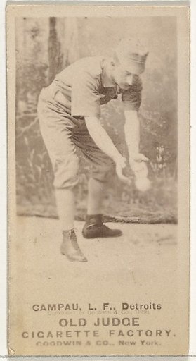 Charles Columbus "Count" Campau, Left Field, Detroit Wolverines, from the Old Judge series (N172) for Old Judge Cigarettes
