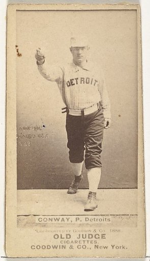 Peter J. "Pete" Conway, Pitcher, Detroit Wolverines, from the Old Judge series (N172) for Old Judge Cigarettes