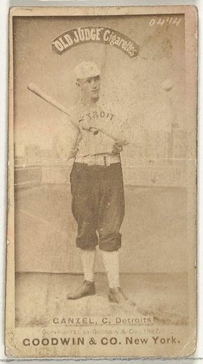 Charles William "Charlie" Ganzel, Catcher, Detroit Wolverines, from the Old Judge series (N172) for Old Judge Cigarettes