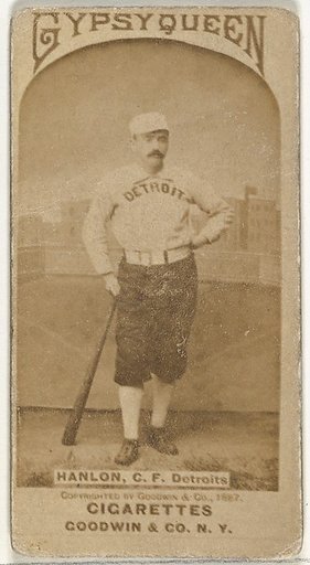 Edward Hugh "Ned" Hanlon, Center Field, Detroit Wolverines, from the Old Judge series (N172) for Old Judge Cigarettes