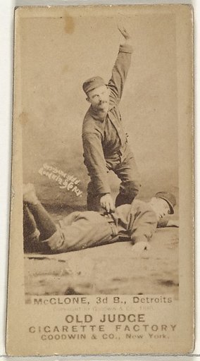 McGlone, 3rd Base, Detroit Wolverines, from the Old Judge series (N172) for Old Judge Cigarettes