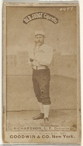 Abram Harding "Hardy" Richardson, Left Field, Detroit Wolverines, from the Old Judge series (N172) for Old Judge Cigarettes