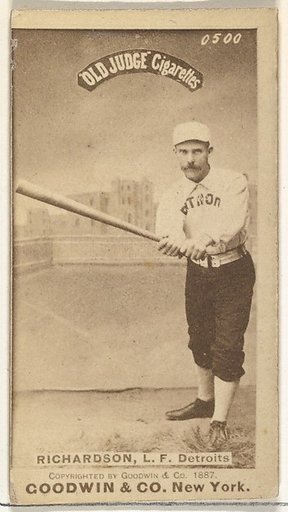 Abram Harding "Hardy" Richardson, Left Field, Detroit Wolverines, from the Old Judge series (N172) for Old Judge Cigarettes