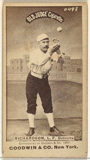 Abram Harding "Hardy" Richardson, Left Field, Detroit Wolverines, from the Old Judge series (N172) for Old Judge Cigarettes