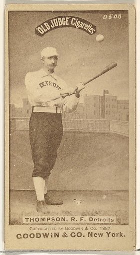 Samuel Luther "Sam" Thompson, Right Field, Detroit Wolverines, from the Old Judge series (N172) for Old Judge Cigarettes