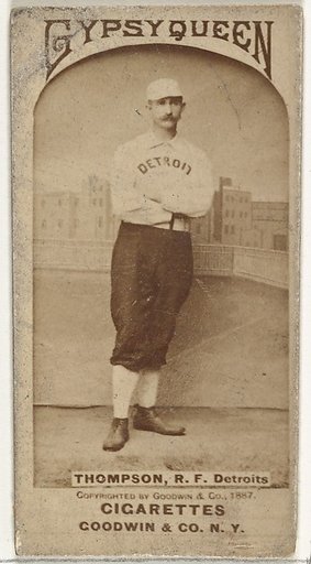 Samuel Luther "Sam" Thompson, Right Field, Detroit Wolverines, from the Old Judge series (N172) for Old Judge Cigarettes