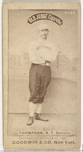 Samuel Luther "Sam" Thompson, Right Field, Detroit Wolverines, from the Old Judge series (N172) for Old Judge Cigarettes