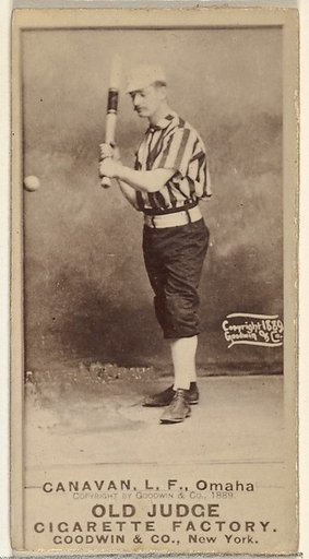 James Edward "Jim" Canavan, Left Field, Omaha Omahogs/ Lambs, from the Old Judge series (N172) for Old Judge Cigarettes