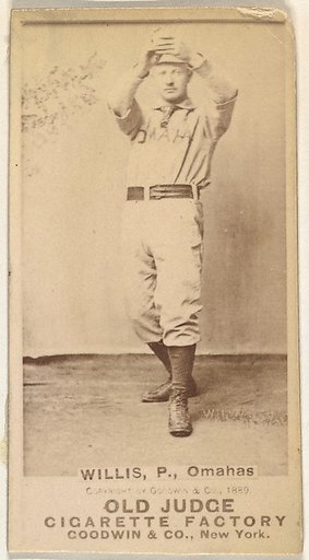 Willis, Pitcher, Omaha Omahogs/ Lambs, from the Old Judge series (N172) for Old Judge Cigarettes
