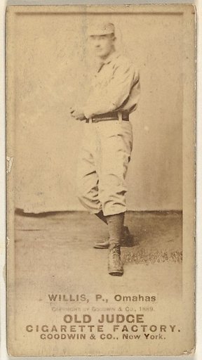 Willis, Pitcher, Omaha Omahogs/ Lambs, from the Old Judge series (N172) for Old Judge Cigarettes