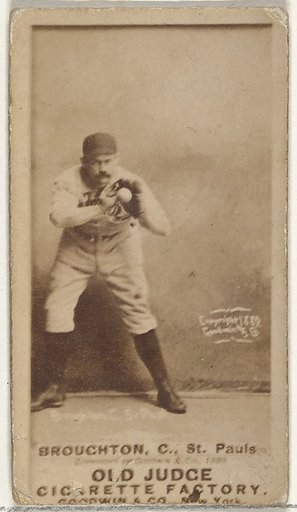 Cecil Calvert "Cal" Broughton, Catcher, St. Paul Apostles, from the Old Judge series (N172) for Old Judge Cigarettes