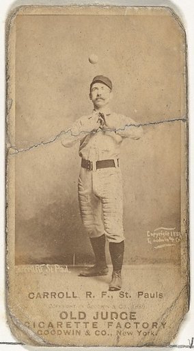 John E. "Scrappy" Carroll, Right Field, St. Paul Apostles, from the Old Judge series (N172) for Old Judge Cigarettes