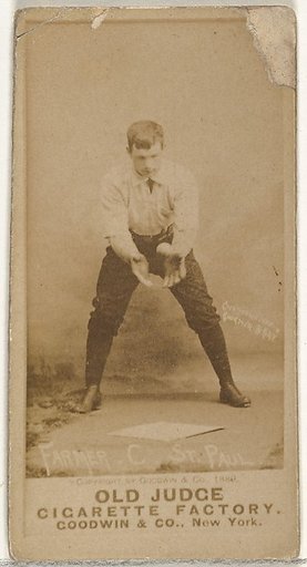 William Charles "Bill" Farmer, Catcher, St. Paul Apostles, from the Old Judge series (N172) for Old Judge Cigarettes