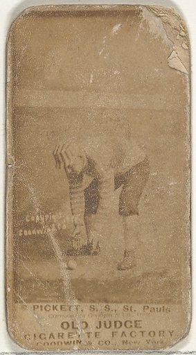 John Thomas Pickett, Shortstop, St. Paul Apostles, from the Old Judge series (N172) for Old Judge Cigarettes