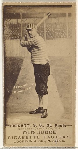 John Thomas Pickett, Shortstop, St. Paul Apostles, from the Old Judge series (N172) for Old Judge Cigarettes