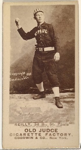 Charles Thomas "Charlie" Reilly, 3rd Base, St. Paul Apostles, from the Old Judge series (N172) for Old Judge Cigarettes