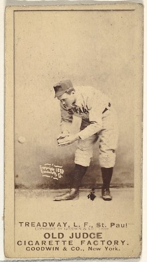 George B. Treadway, Left Field, St. Paul Apostles, from the Old Judge series (N172) for Old Judge Cigarettes