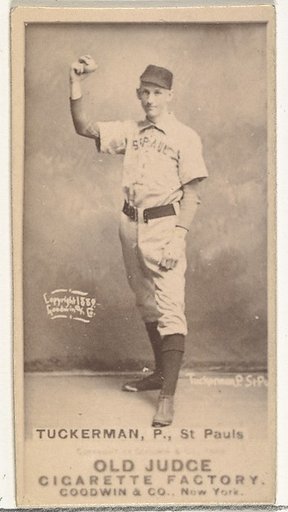 William H. Tuckerman, Pitcher, St. Paul Apostles, from the Old Judge series (N172) for Old Judge Cigarettes