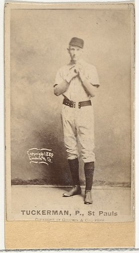 William H. Tuckerman, Pitcher, St. Paul Apostles, from the Old Judge series (N172) for Old Judge Cigarettes