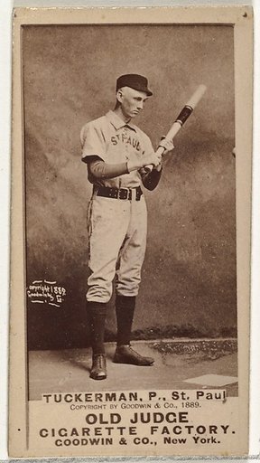 William H. Tuckerman, Pitcher, St. Paul Apostles, from the Old Judge series (N172) for Old Judge Cigarettes