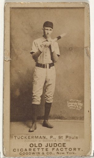 William H. Tuckerman, Pitcher, St. Paul Apostles, from the Old Judge series (N172) for Old Judge Cigarettes