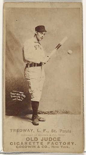 George B. Treadway, Left Field, St. Paul Apostles, from the Old Judge series (N172) for Old Judge Cigarettes