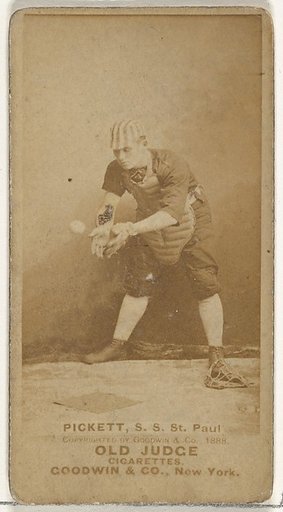 John Thomas Pickett, Shortstop, St. Paul Apostles, from the Old Judge series (N172) for Old Judge Cigarettes